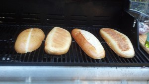 Bread getting lightly toasted....