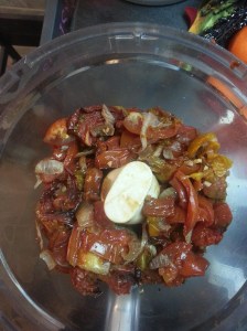 Into the food processor they go....