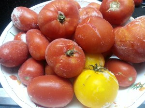 Frozen tomatoes too...