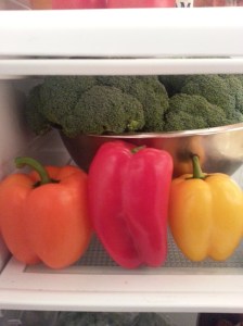 Peppers I bought this evening when I bought a gallon of milk. 