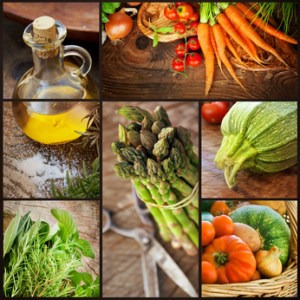 Fresh vegetables collage
