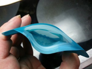 Opening in the bottom of the pouch...