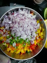 Onions adding their own color to the rainbow...