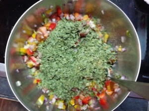 Seasonings going in....