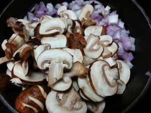Mushrooms and onions