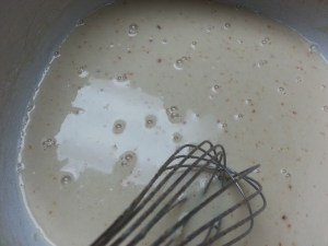 Flour and cream blended until smooth....