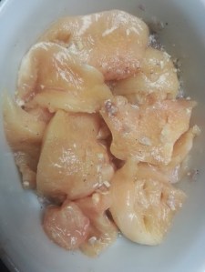 Chicken cut into medallions.... 