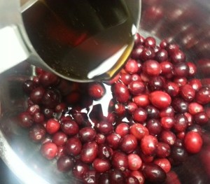 Cranberries and maple syrup...