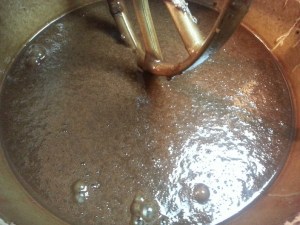 Mixed the dry with the liquid ingredients....