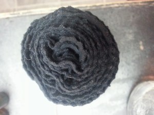 Fabric rolled in to a log shape...