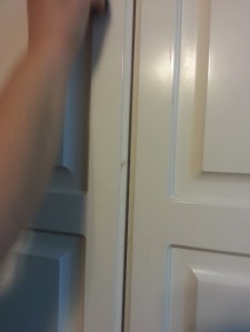 Cabinet being wiped down...