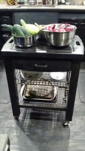 This is what I am using as my center island. I love the fact that I can move it anywhere I need to!