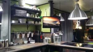 This is where our plates and bowls are. Yep, they are stainless steel. I wanted something fun.