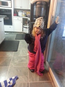 Area by my sliding back door. Here my youngest is posing. She LOVES to pose!