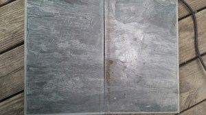 This is the flooring in the kitchen before. It was a slate look click in place flooring. I could never get it to look clean no matter what I used on it....