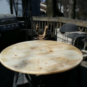 Couple of hours later it was 30 degrees. I had to wait to stain it until it heated up to 40 degrees the following day.