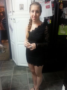 Awkward storage area that we decided was always fun to take pics in front of. Here is my oldest on graduation day....