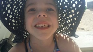 My precious Reine in her sun hat!