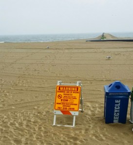 Beach closed do to high bacteria and fecal matter...